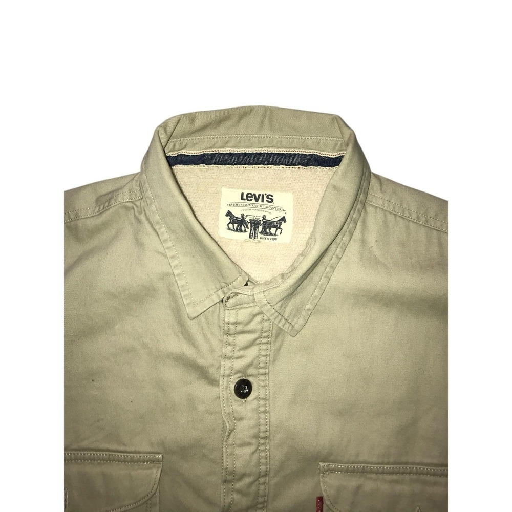 Levi's Men's Jacket Coat Beige Sherpa Lined Trucker Jacket Long Sleeve Size XL - Picture 3 of 6